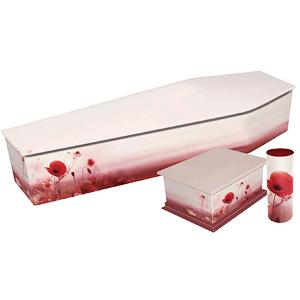 Poppies customised themed coffin